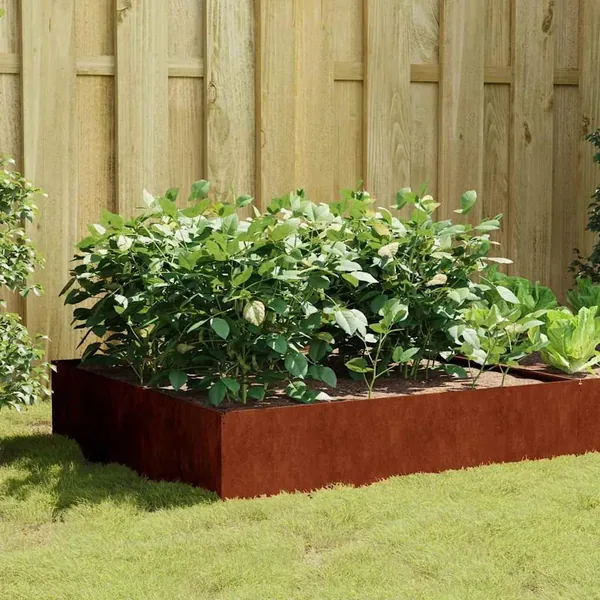 Lit surélevé de jardin 100x100x41 cm acier corten