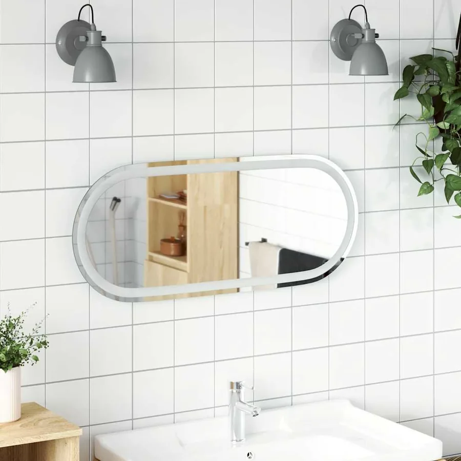 Miroir de salle de bain à LED 90x40 cm ovale