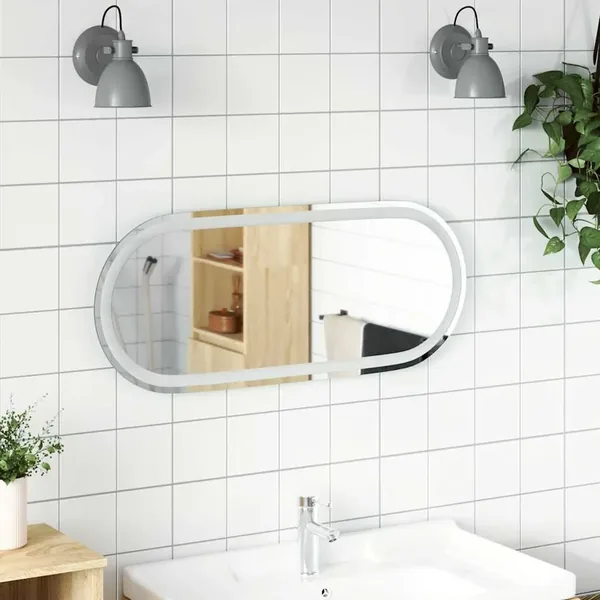 Miroir de salle de bain à LED 90x40 cm ovale