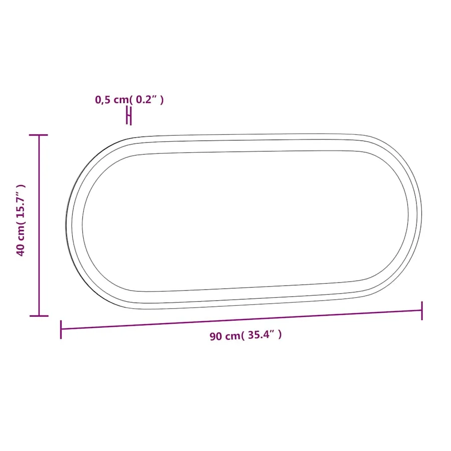 Miroir de salle de bain à LED 90x40 cm ovale - 14