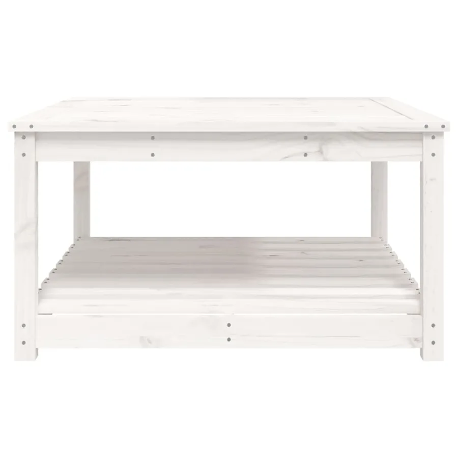 Table de jardin blanc 82,5x82,5x45 cm bois massif de pin - 6