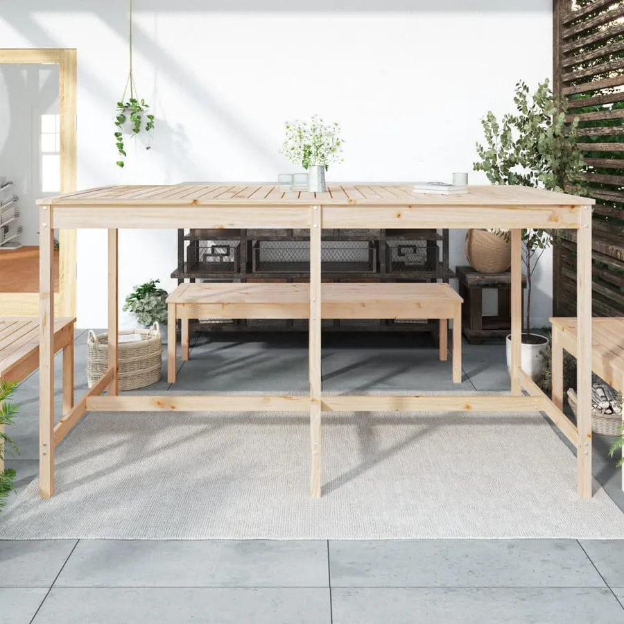 Table de jardin 203,5x90x110 cm bois massif de pin - 3