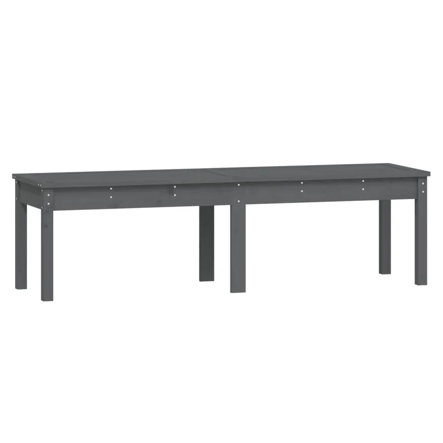 Banc de jardin à 2 places gris 159,5x44x45cm bois massif de pin - 2