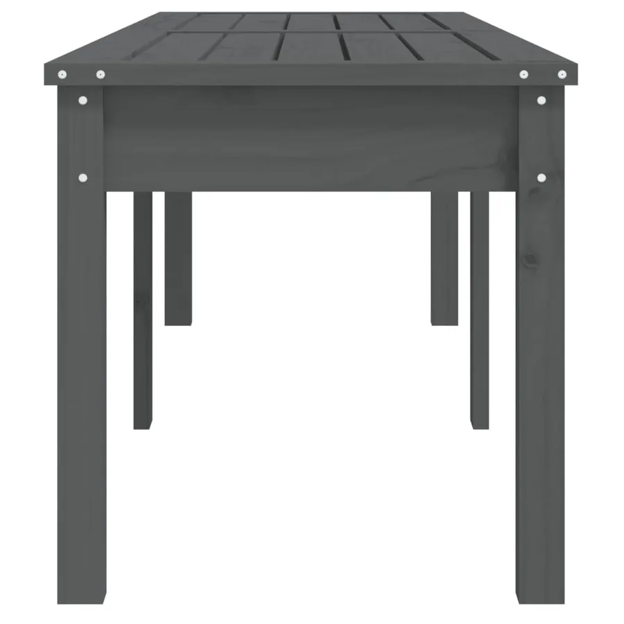 Banc de jardin à 2 places gris 159,5x44x45cm bois massif de pin - 5