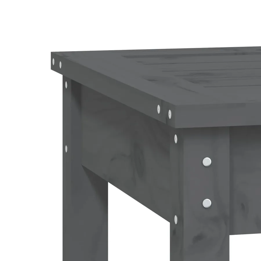 Banc de jardin gris 50x44x45 cm bois massif de pin - 6