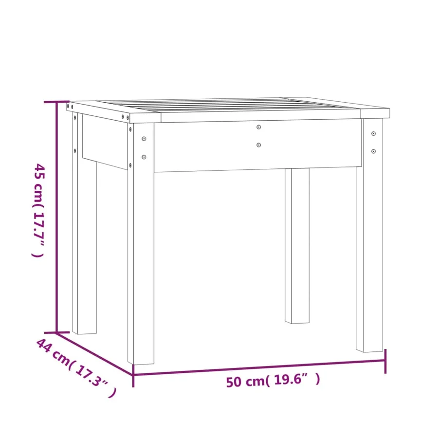 Banc de jardin gris 50x44x45 cm bois massif de pin - 8