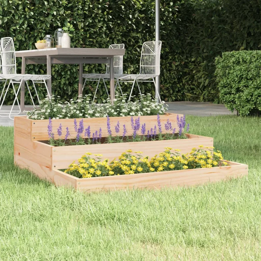 Jardinière 78x78x27 cm Bois massif de pin