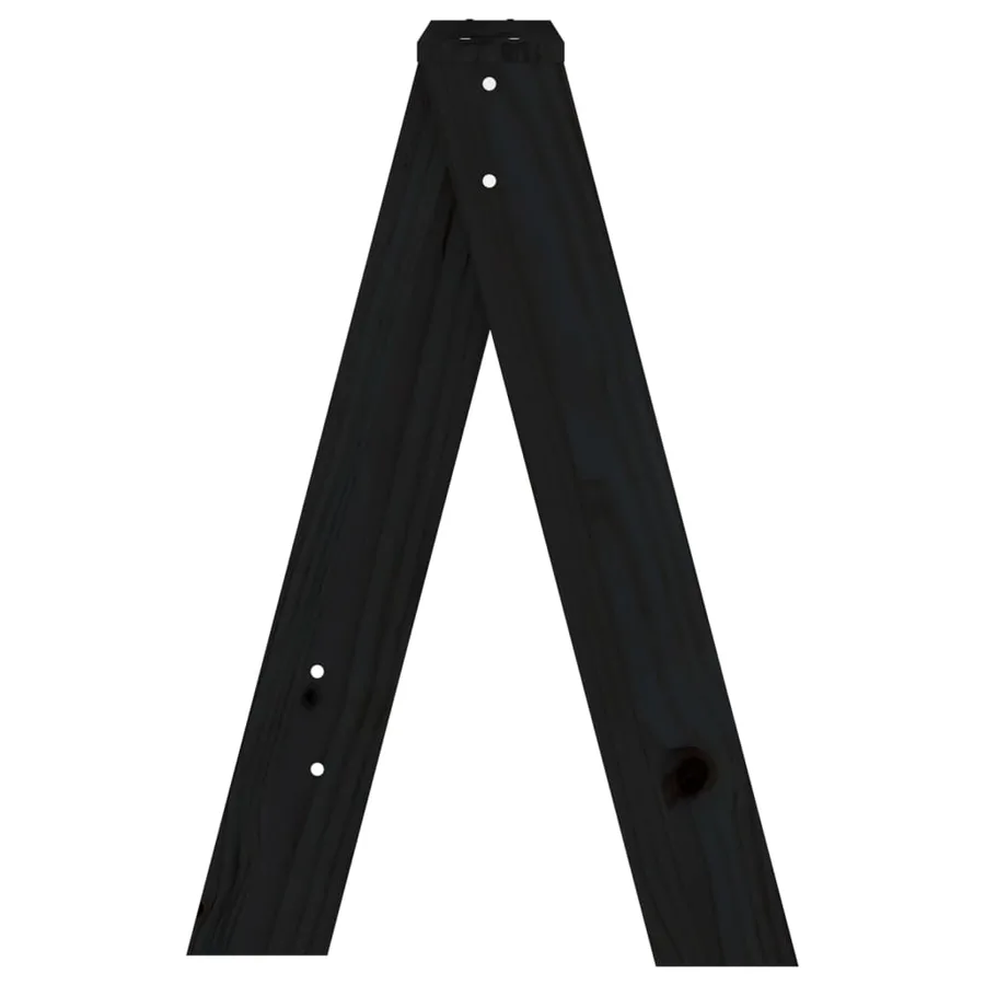 Tabourets lot de 2 noir 40x40x60 cm bois massif de pin - 7