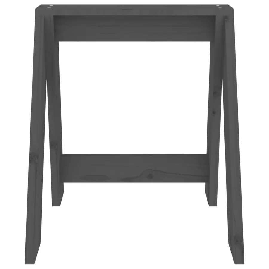 Tabourets lot de 2 gris 40x40x45 cm bois massif de pin - 6