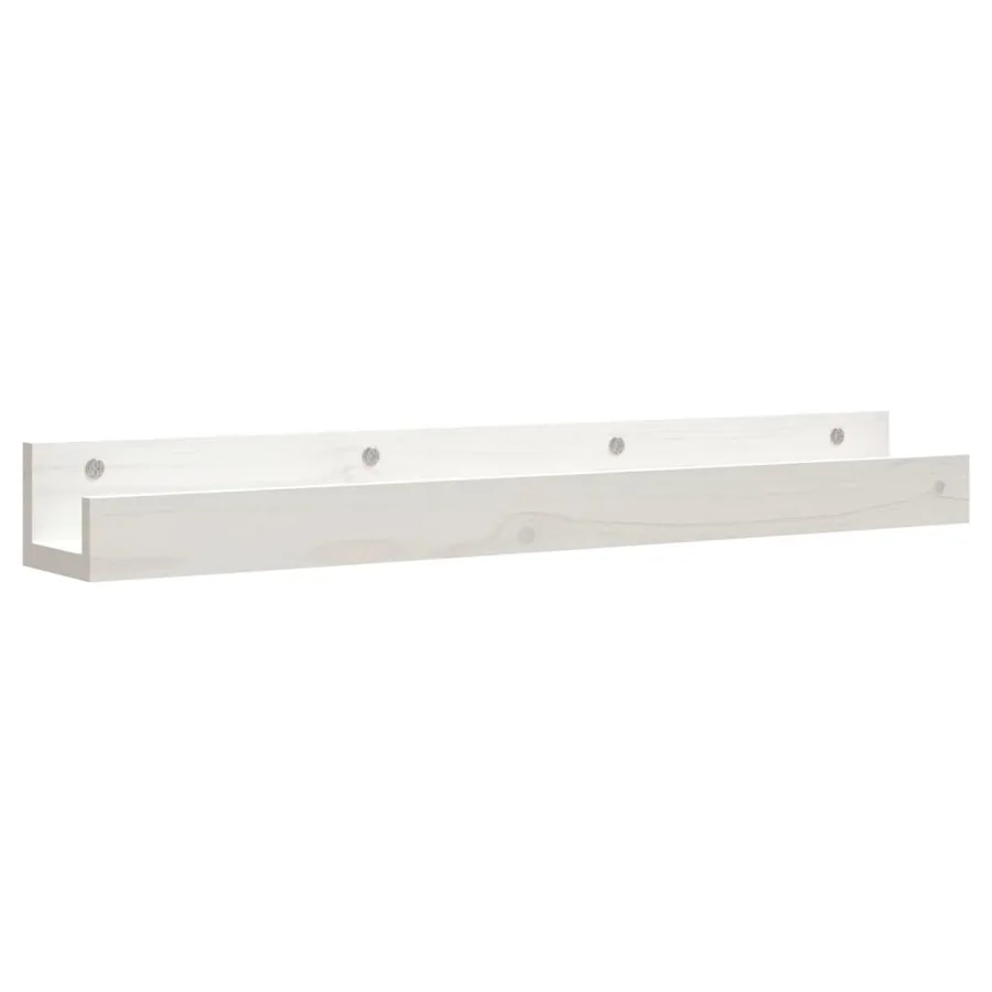 Étagères murales 2 pcs Blanc 80x12x9 cm Bois de pin massif - 3