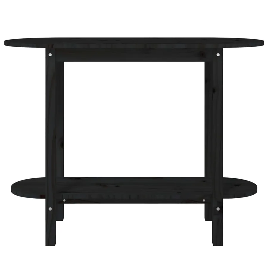 Table console Noir 110x40x80 cm Bois massif de pin - 5