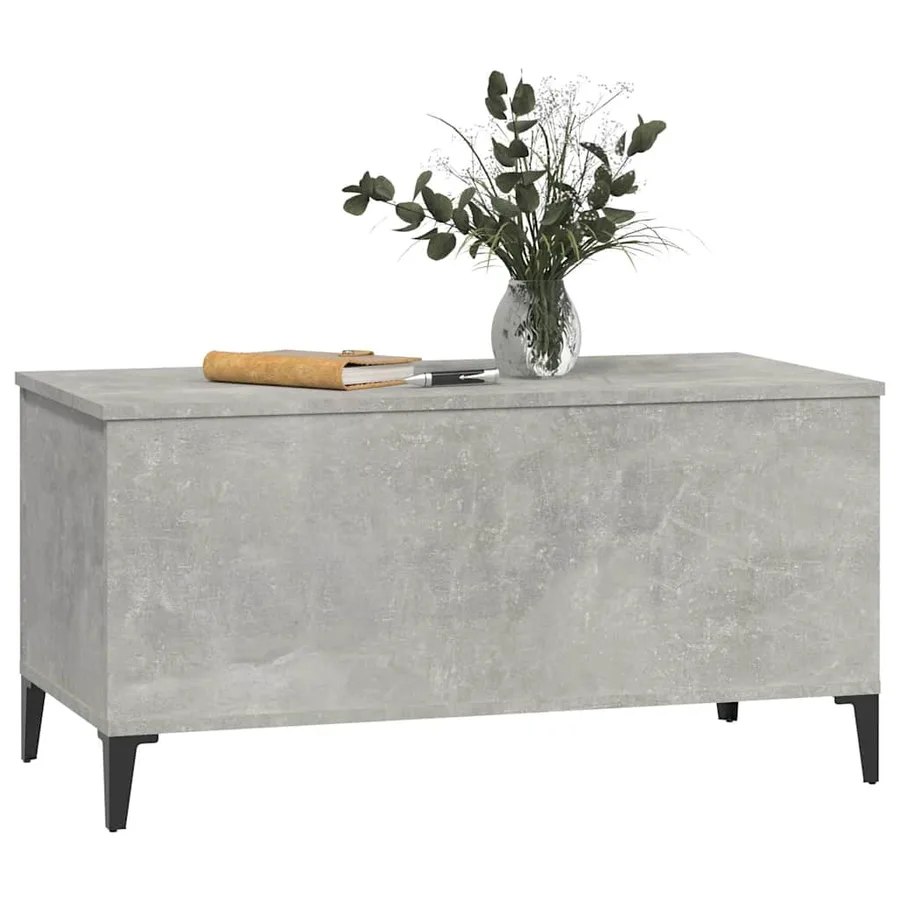 Table basse Gris béton 90x44,5x45 cm Bois d'ingénierie - 7
