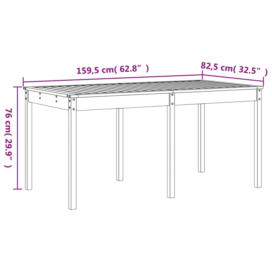 Ensemble à manger de jardin 13 pcs gris bois de pin massif - 9