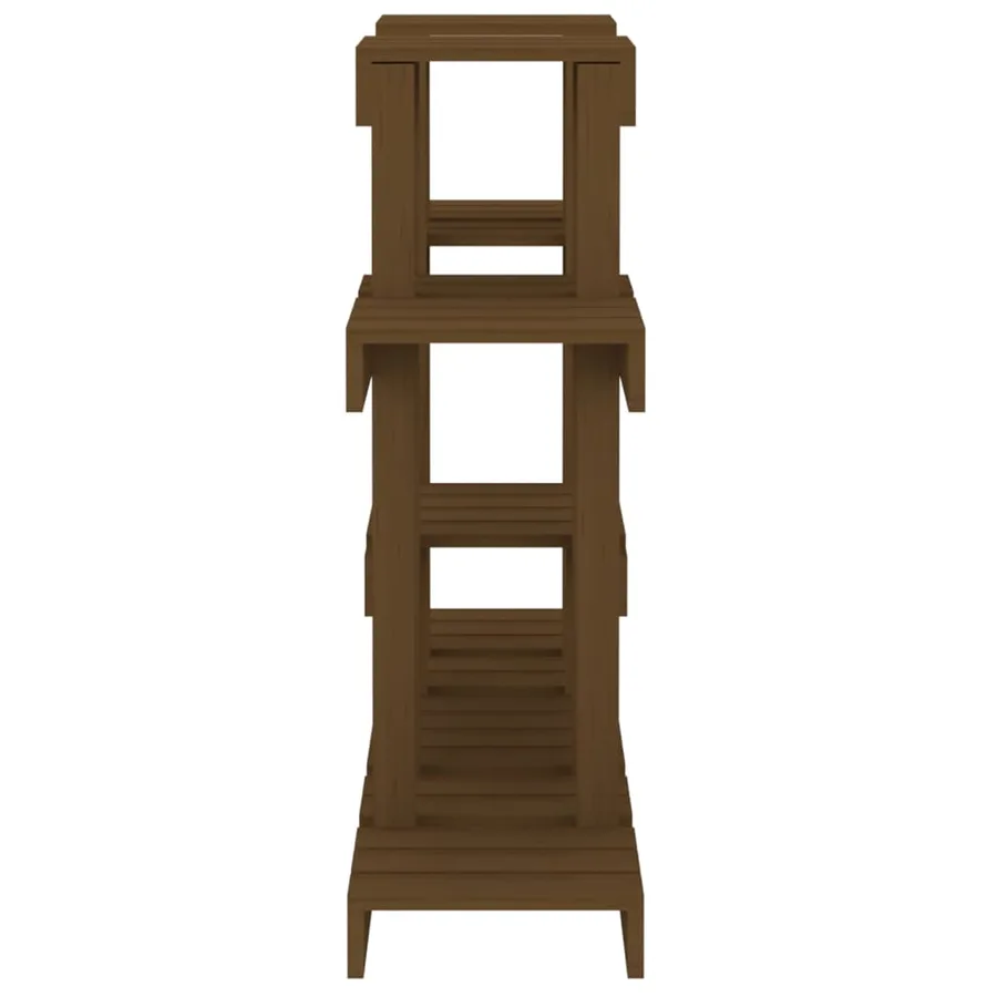 Support à plantes Marron miel 104,5x25x77,5 cm Bois massif pin - 6