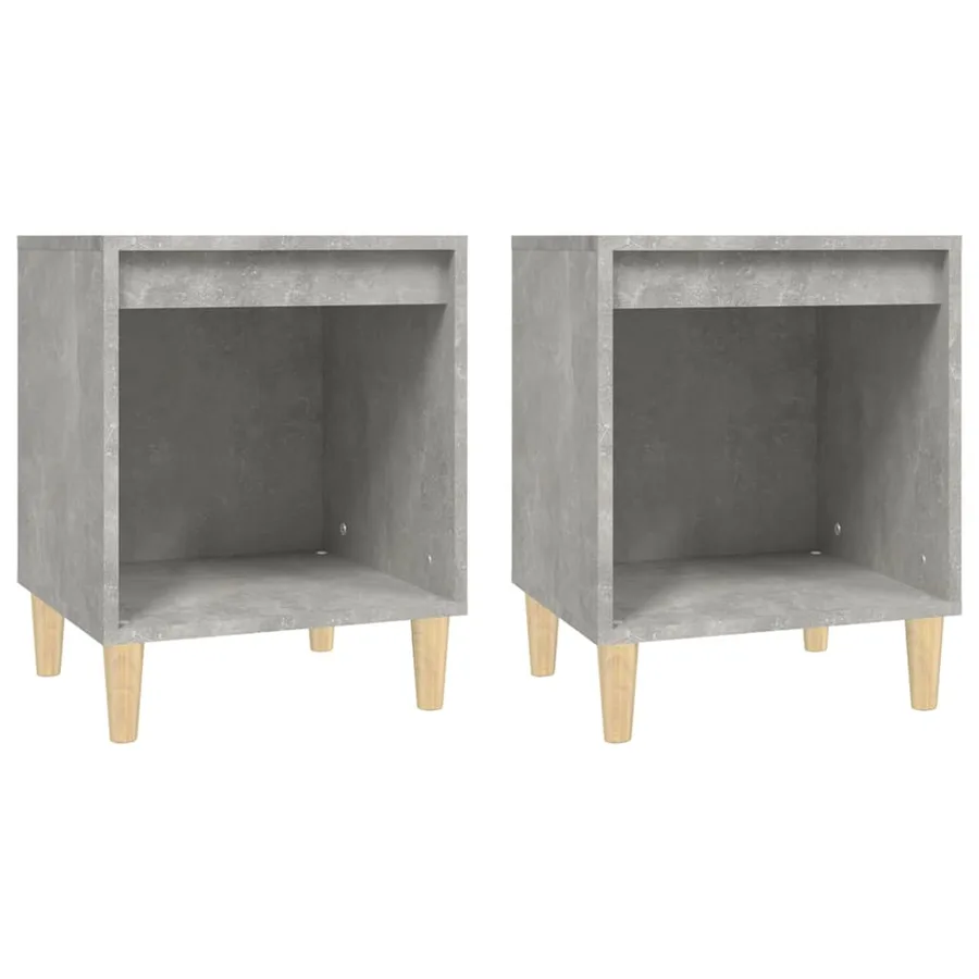Tables de chevet 2 pcs Gris béton 40x35x50 cm - 2