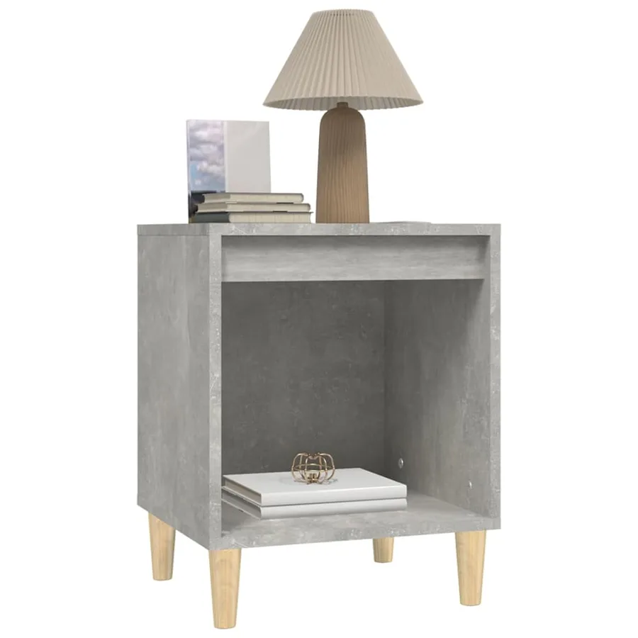 Tables de chevet 2 pcs Gris béton 40x35x50 cm - 4