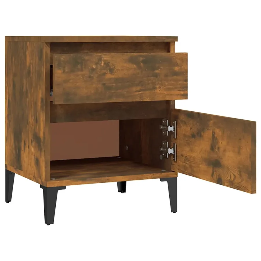 Table de chevet Chêne fumé 40x35x50 cm - 7