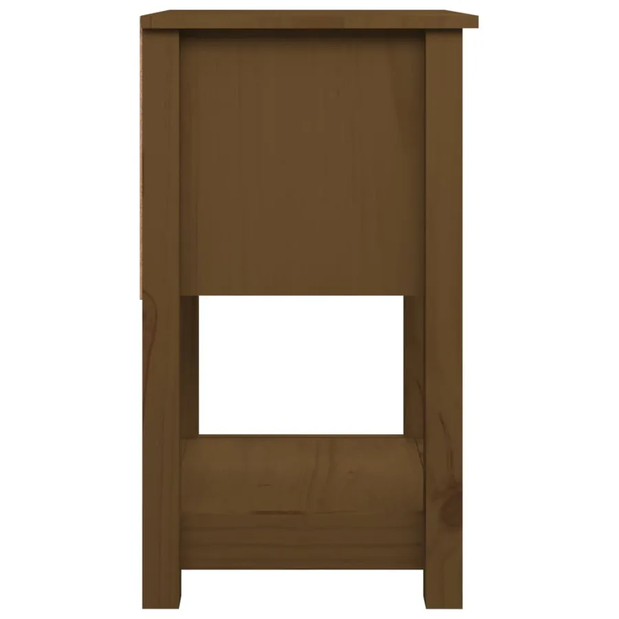 Table de chevet Marron miel 40x35x61,5 cm Bois de pin solide - 6