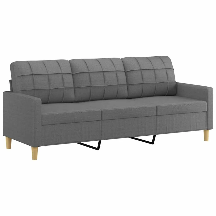 Canapé à 3 places Gris foncé 180 cm Tissu - 2