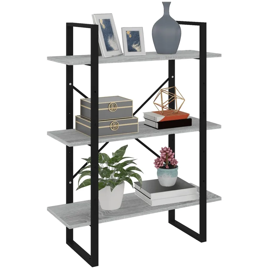 Bibliothèque Sonoma gris 80x30x105 cm Bois d'ingénierie - 4