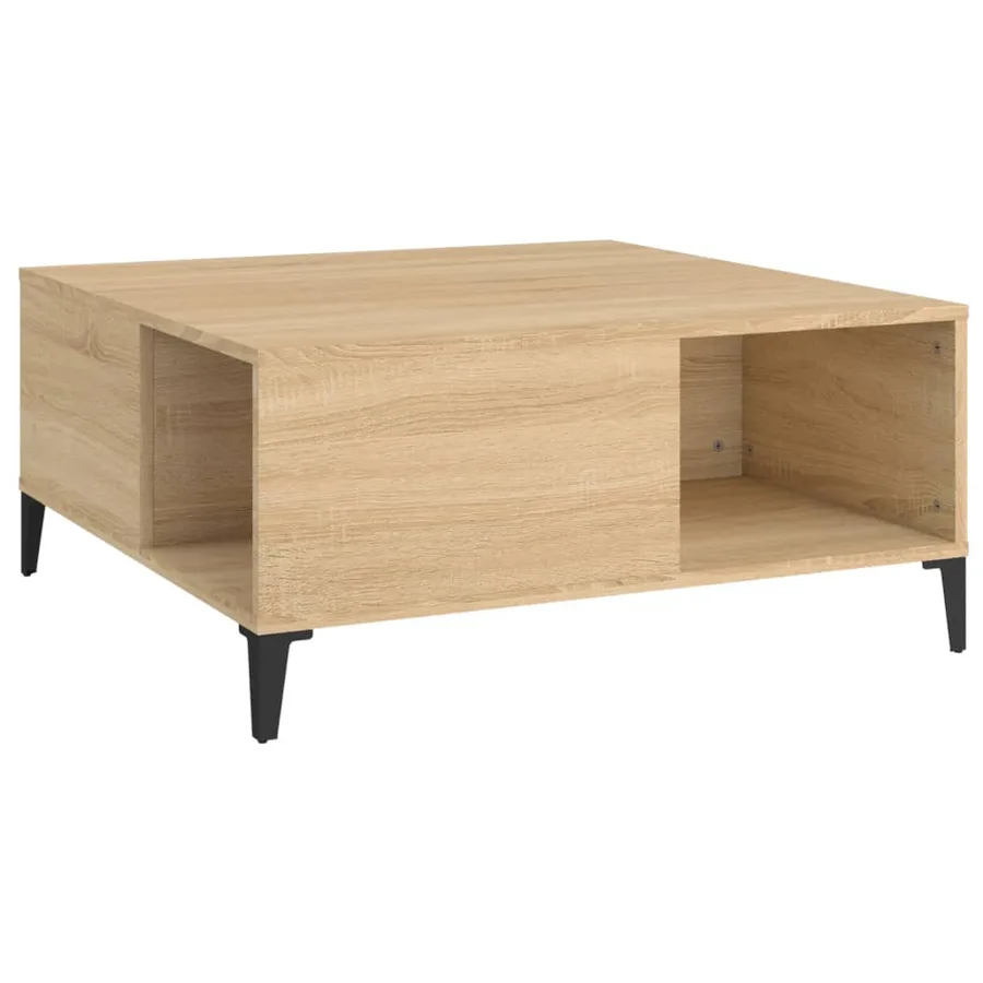 Table basse chêne sonoma 80x80x36,5 cm bois d'ingénierie - 2