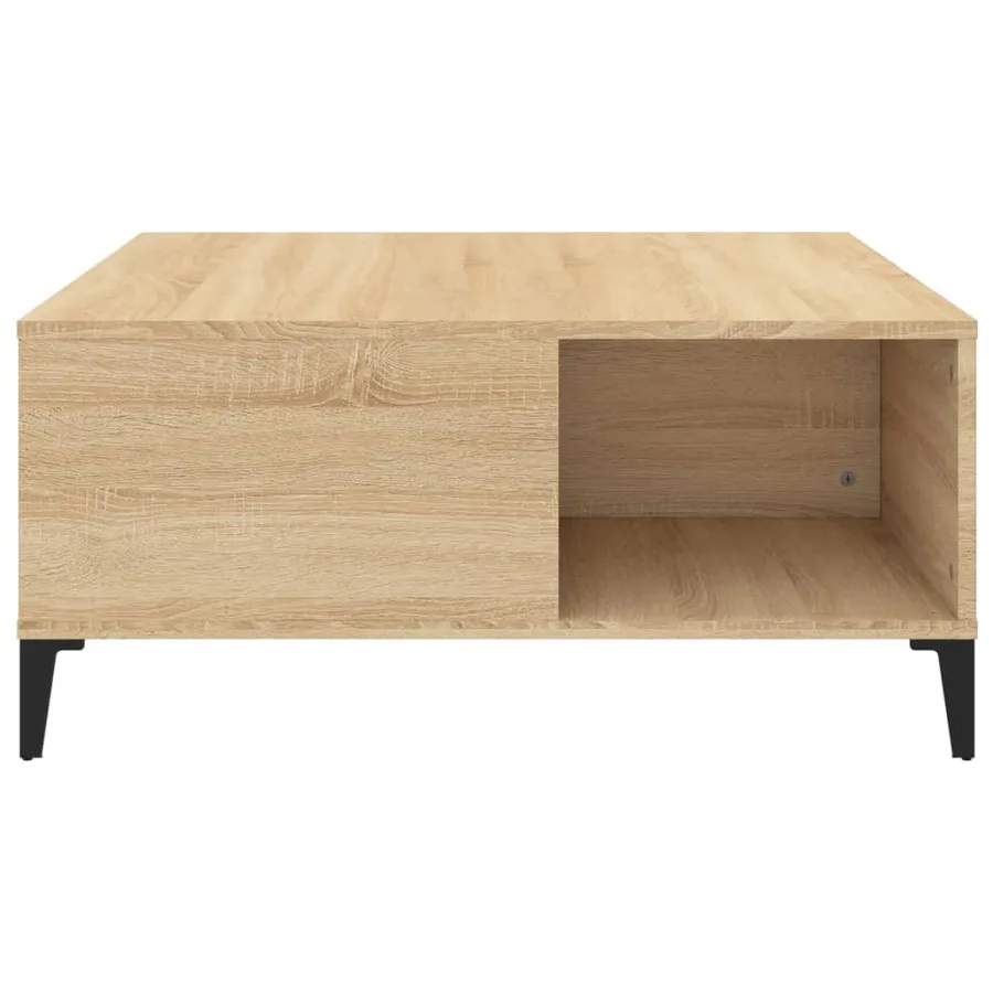 Table basse chêne sonoma 80x80x36,5 cm bois d'ingénierie - 5
