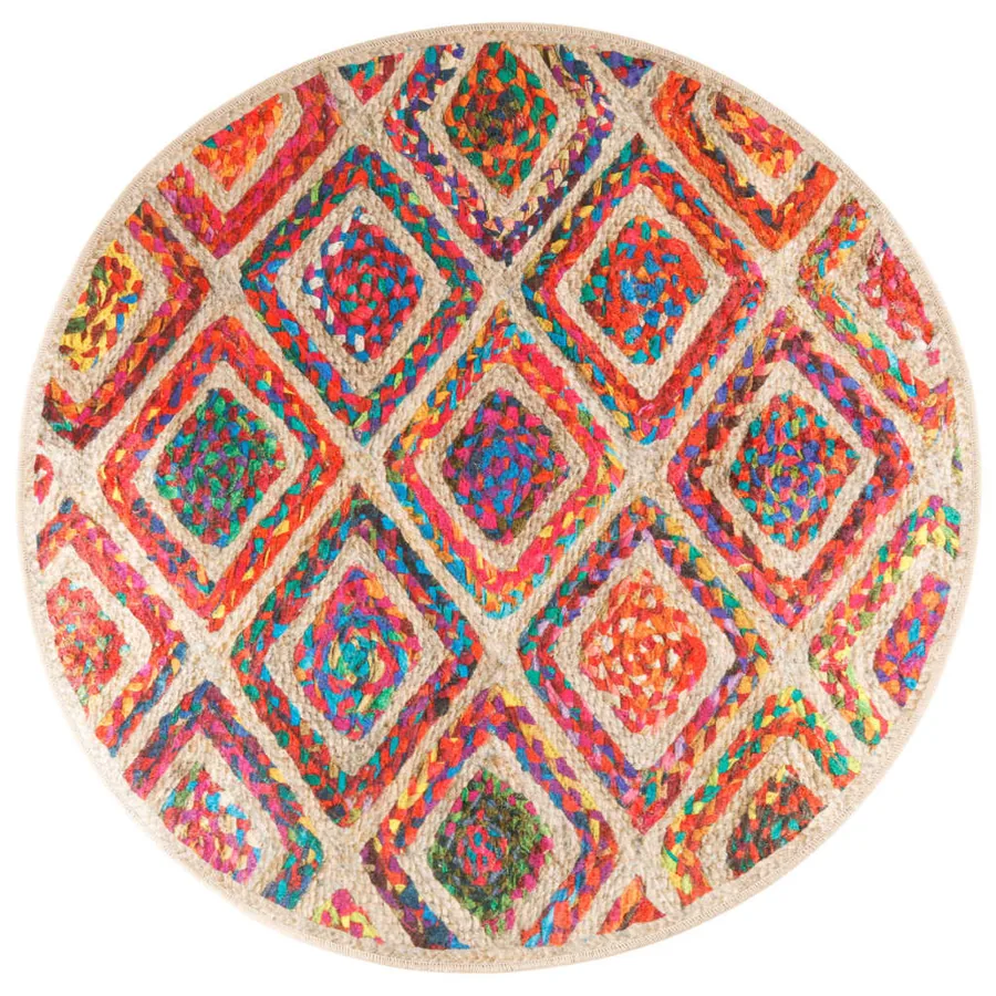 Tapis lavable multicolore Ø 120 cm - 2