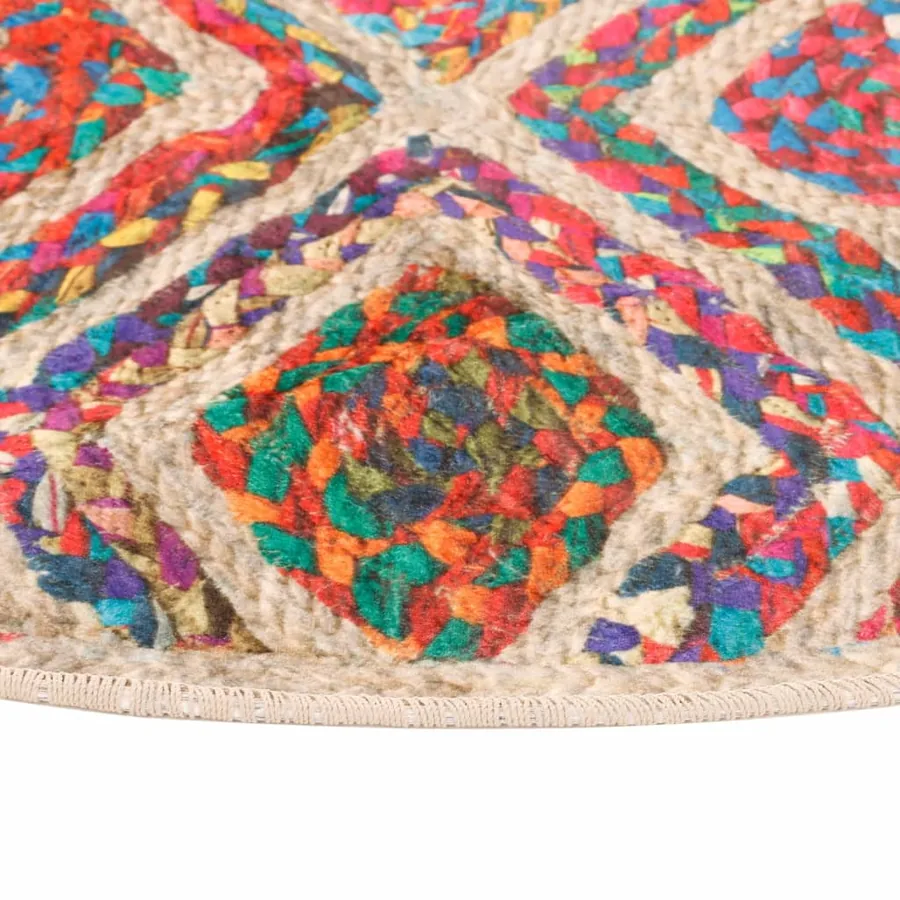 Tapis lavable multicolore Ø 120 cm - 4