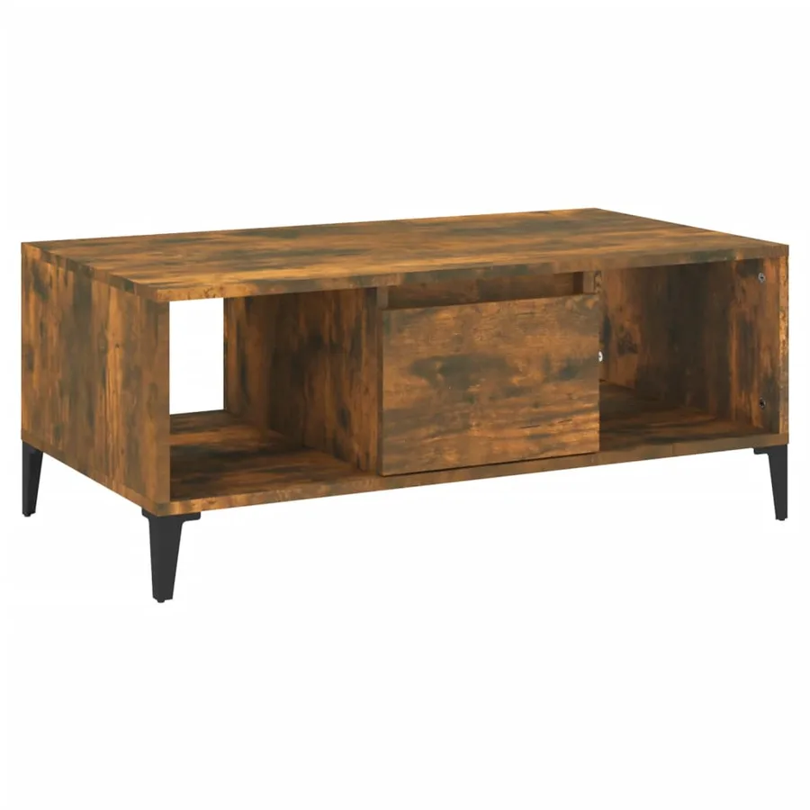 Table basse Chêne fumé 90x50x36,5 cm Bois d'ingénierie - 2