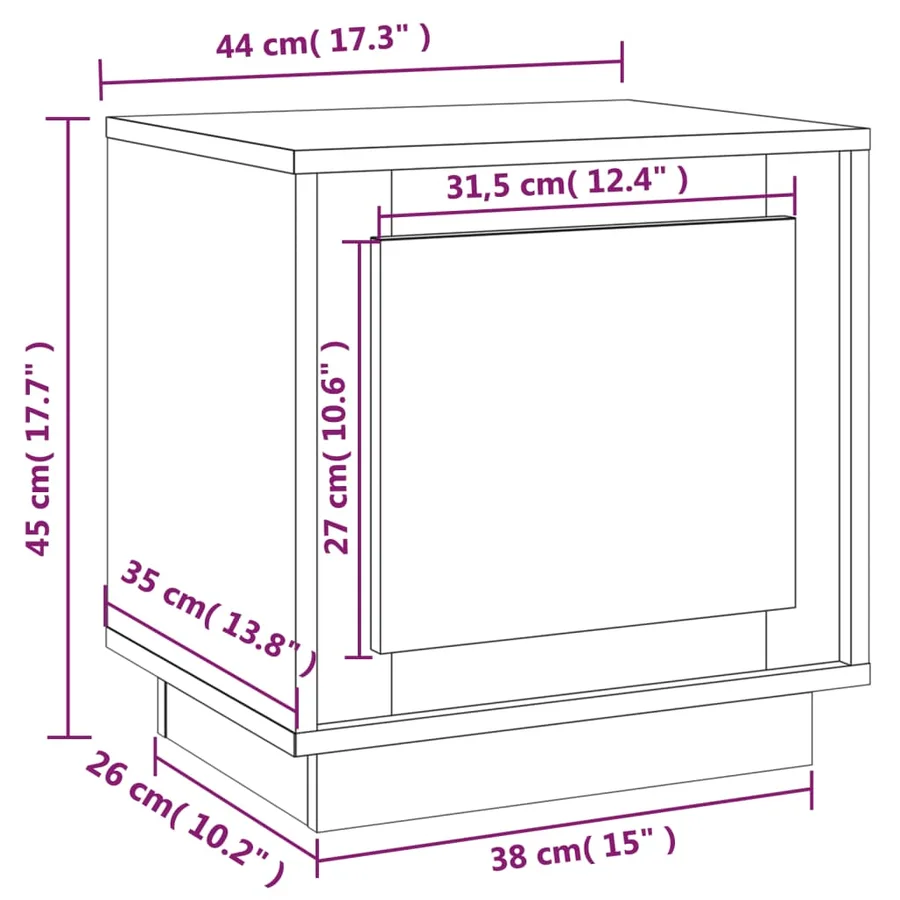 Table de chevet sonoma gris 44x35x45 cm bois d'ingénierie - 11