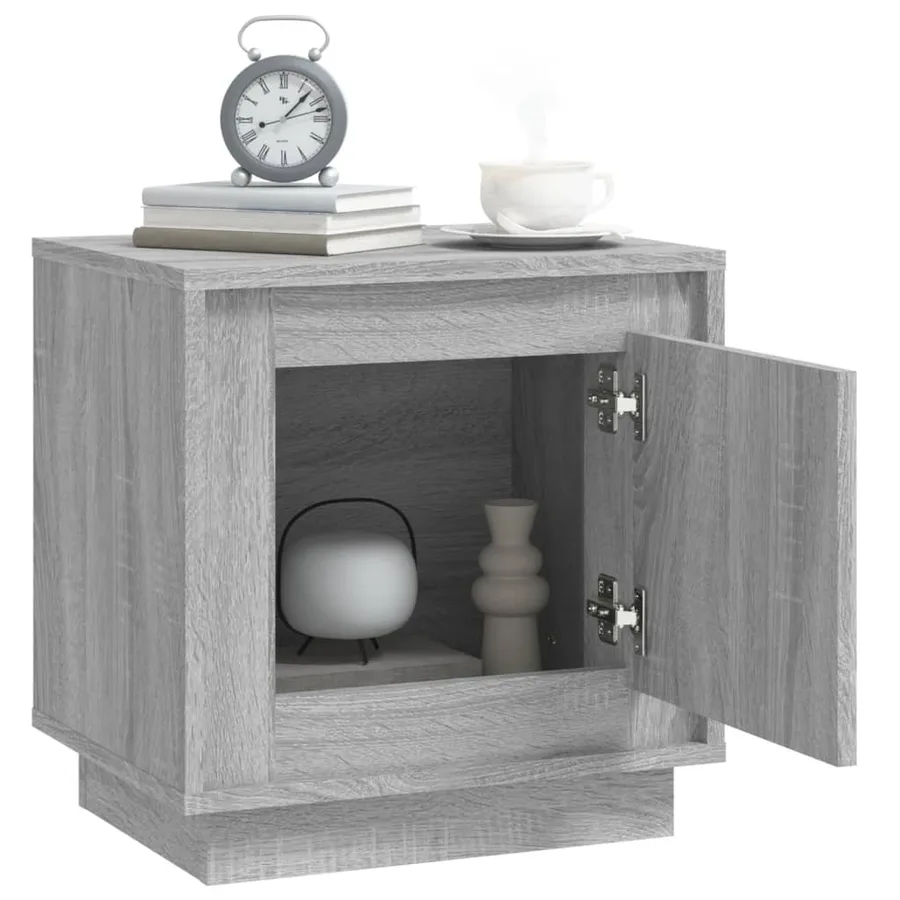 Table de chevet sonoma gris 44x35x45 cm bois d'ingénierie - 5
