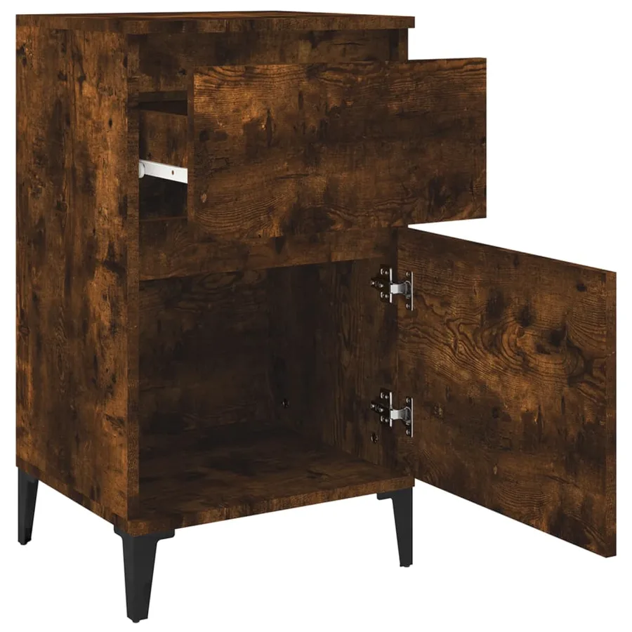 Table de chevet chêne fumé 40x35x70 cm - 8
