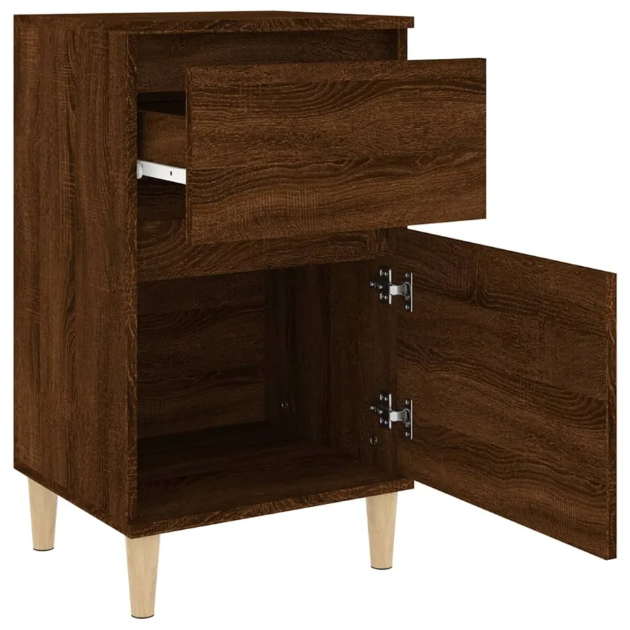 Tables de chevet 2 pcs chêne marron 40x35x70 cm - 8
