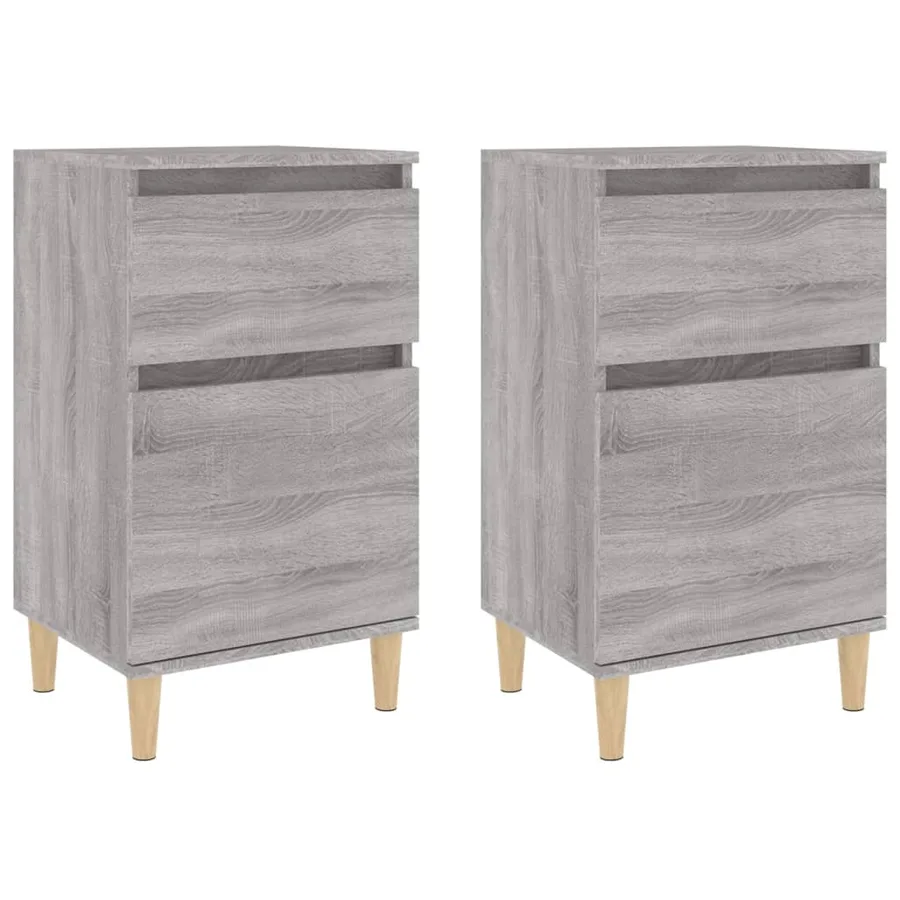 Tables de chevet 2 pcs sonoma gris 40x35x70 cm - 2
