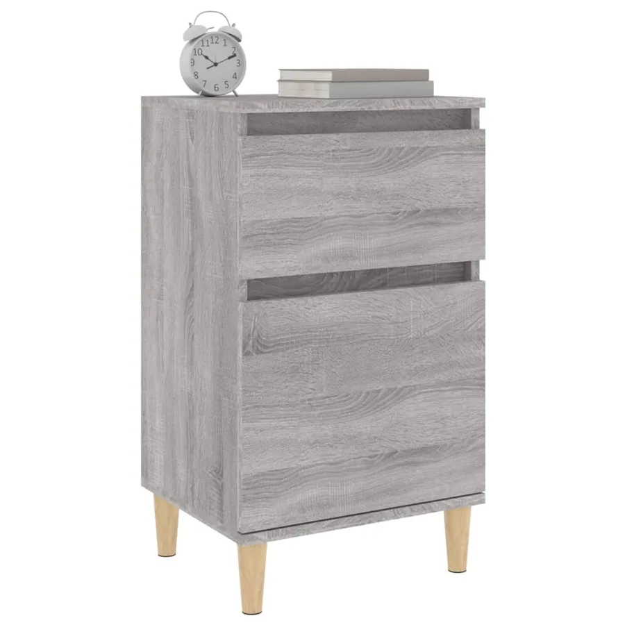 Tables de chevet 2 pcs sonoma gris 40x35x70 cm - 4