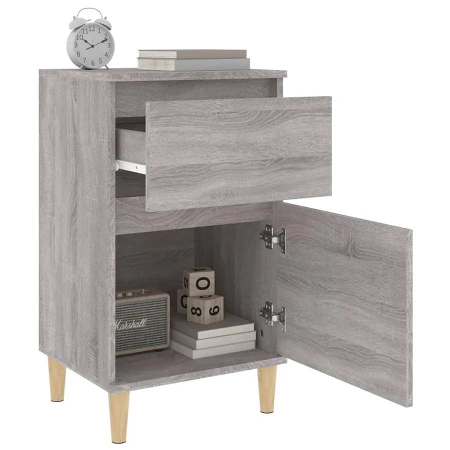 Tables de chevet 2 pcs sonoma gris 40x35x70 cm - 5