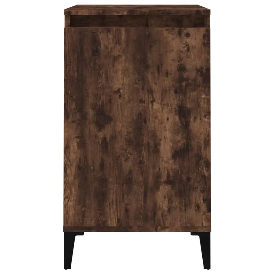 Table de chevet chêne fumé 40x35x70 cm bois d'ingénierie - 5
