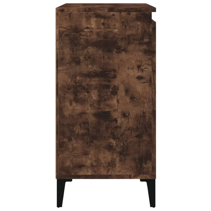 Table de chevet chêne fumé 40x35x70 cm bois d'ingénierie - 7