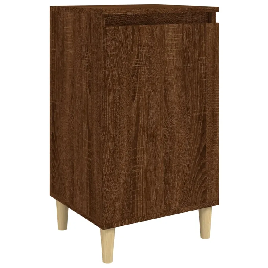 Table de chevet chêne marron 40x35x70 cm bois d'ingénierie - 2