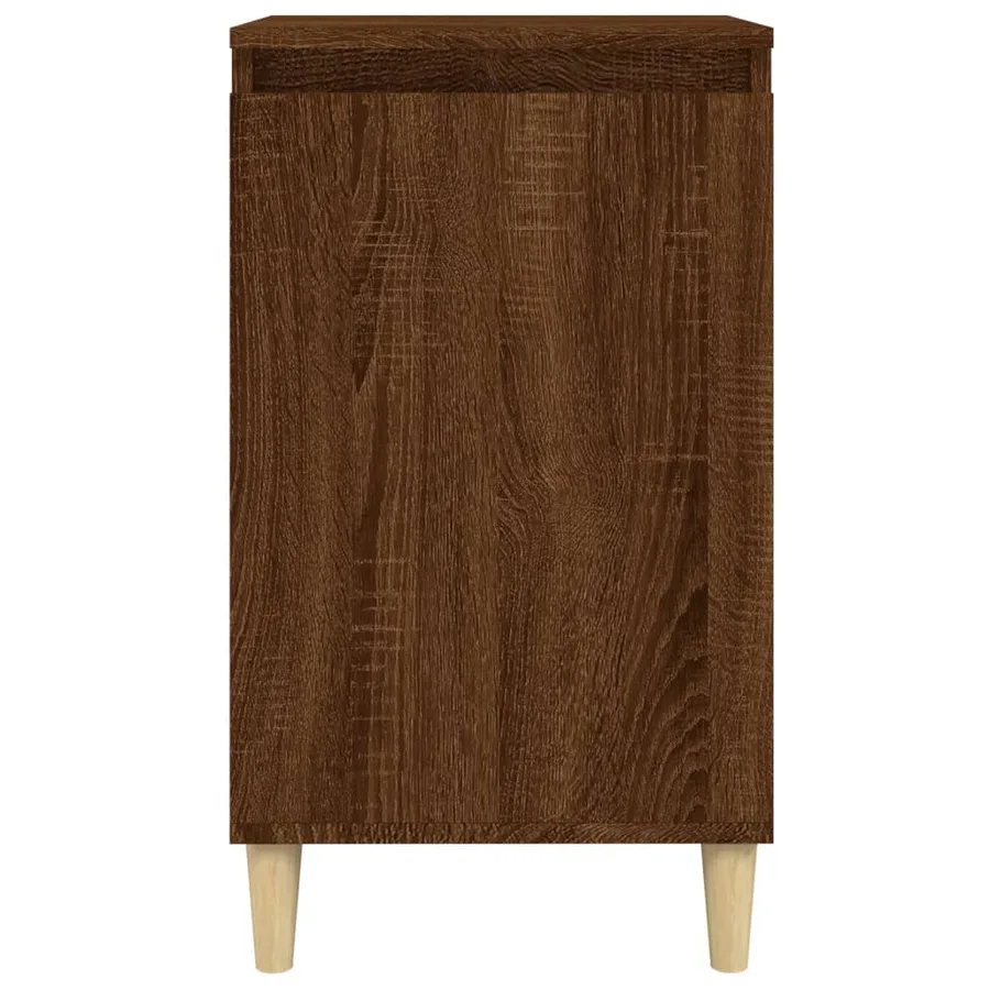 Table de chevet chêne marron 40x35x70 cm bois d'ingénierie - 5