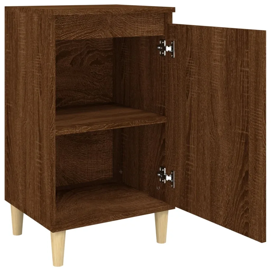 Table de chevet chêne marron 40x35x70 cm bois d'ingénierie - 6