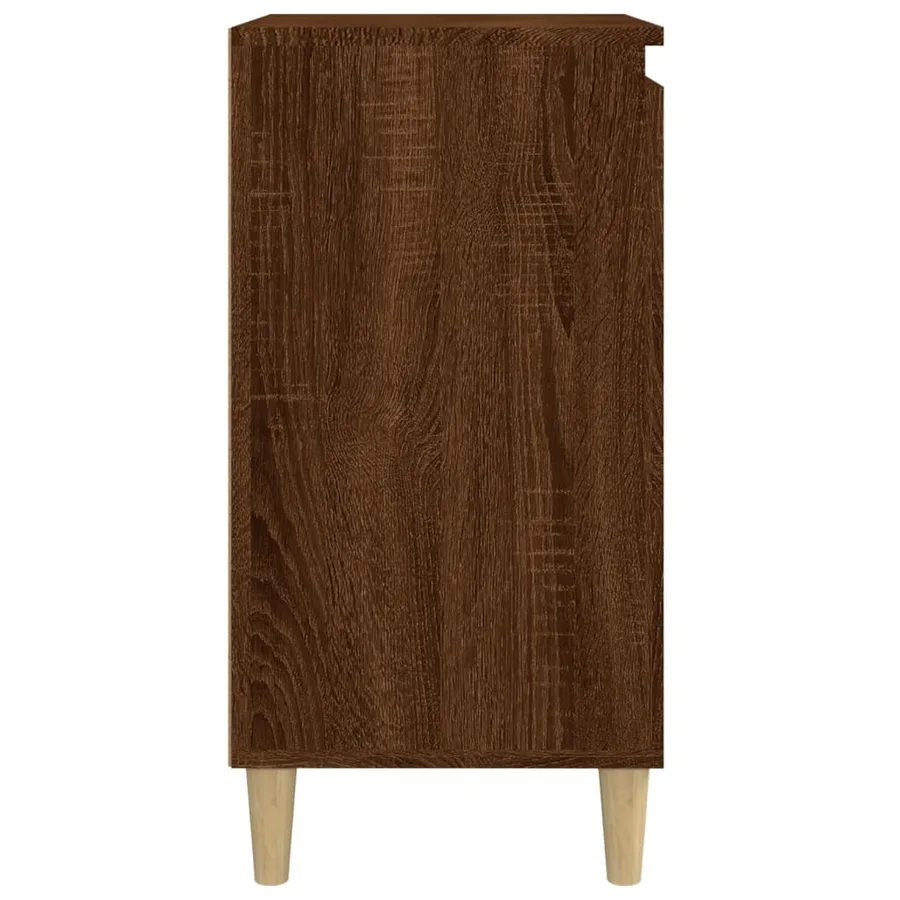 Table de chevet chêne marron 40x35x70 cm bois d'ingénierie - 7
