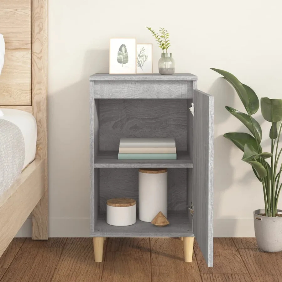 Table de chevet sonoma gris 40x35x70 cm bois d'ingénierie - 3