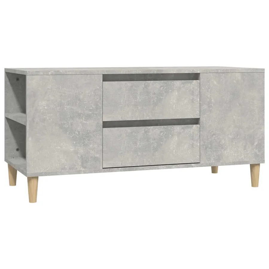 Meuble TV Gris béton 102x44,5x50 cm Bois d'ingénierie - 2