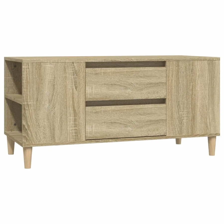 Meuble TV Chêne sonoma 102x44,5x50 cm Bois d'ingénierie - 2