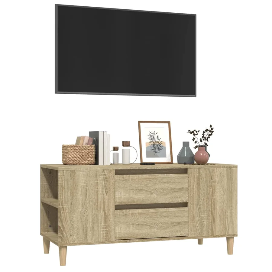 Meuble TV Chêne sonoma 102x44,5x50 cm Bois d'ingénierie - 4