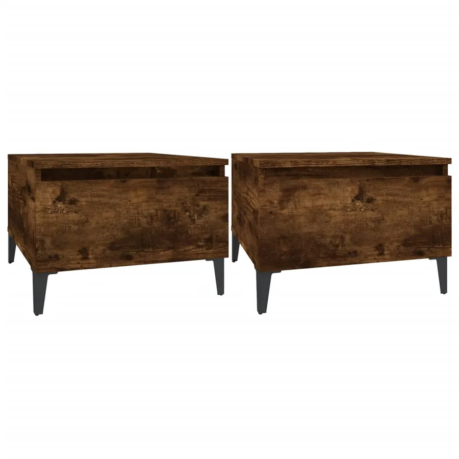 Tables d'appoint 2 pcs Chêne fumé 50x46x35 cm Bois ingénierie - 2