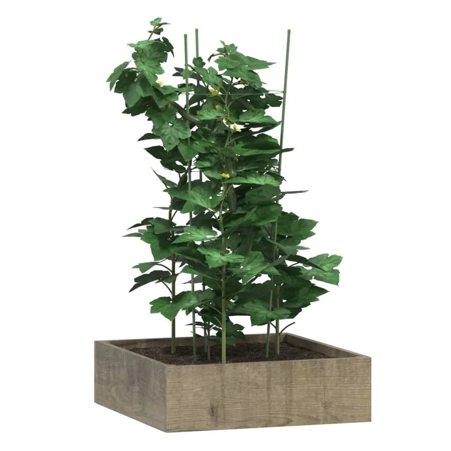 Supports pour plantes de jardin 3 anneaux 5pcs Vert 75 cm Acier - 3