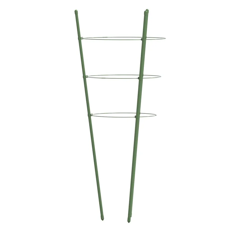 Supports pour plantes de jardin 3 anneaux 5pcs Vert 75 cm Acier - 6