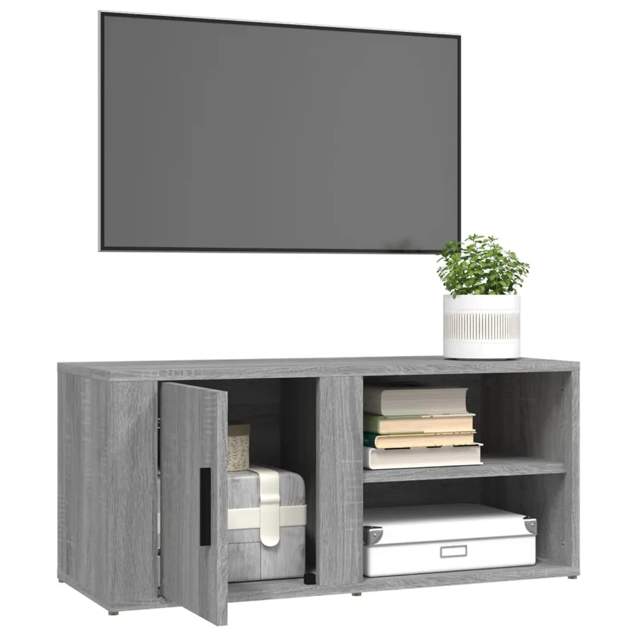 Meuble TV Sonoma gris 80x31,5x36 cm Bois d'ingénierie - 5